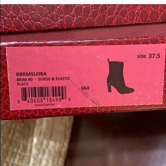 New Tamara Mellon Brim 90 Suede Stretch Booties Heels Women’s 7.5 - Picture 7 of 8